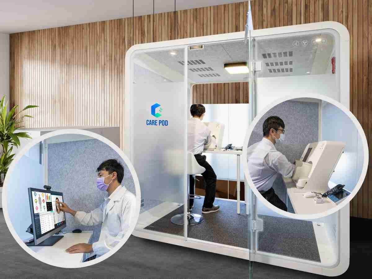 达擎于医疗科技展中展出＂远距诊疗舱＂，，，以因应医疗数字化及社会高龄化趋势下、、、复诊及慢性病患等族群对于远距看诊需求逐渐升高所推出的创新整合方案。。。多功能合一、、高隐私性的远距诊疗舱可根据病患端与医师端的不同需求，，，提供弹性化及客制化功能，，，节省医生和病患的精力及时间